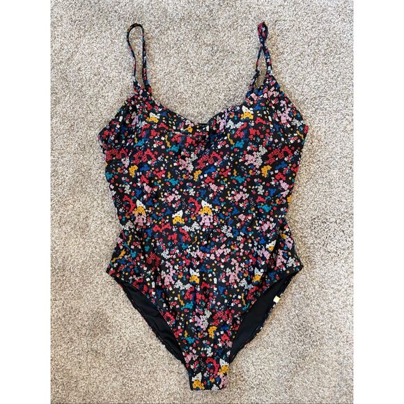 Summersalt Marina Ditsy Floral One Piece Swimsuit Black Multi Size 16 - Picture 11 of 12